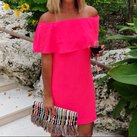 charles henry off the shoulder shift dress